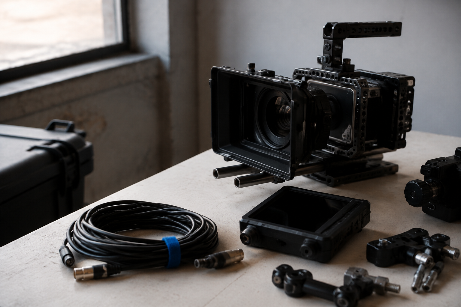Illustrative production setup with camera equipment